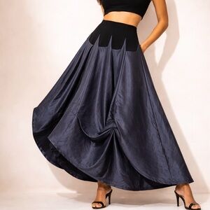 Melanie Lyne Sculptural Iridescent Convertible Bubble Maxi Skirt Sz 2